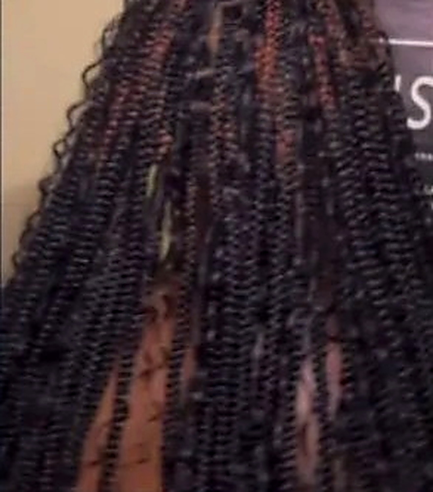 Curly braided style with soft texture