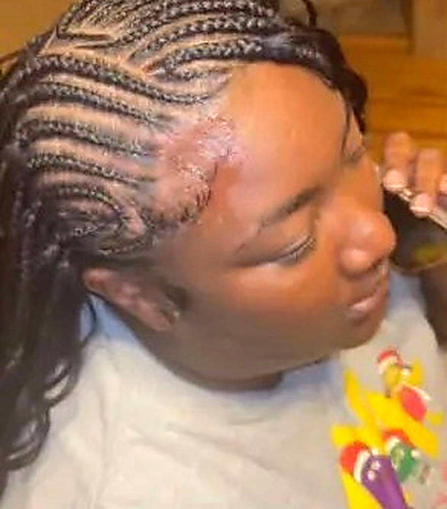 Fine cornrows with a clean side part