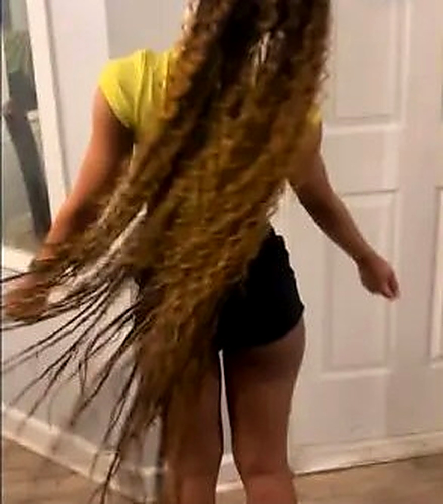Honey blonde long braids past the waist