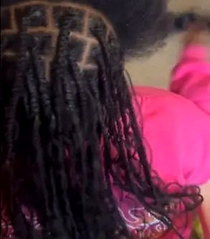 Patterned braid parting with braided design