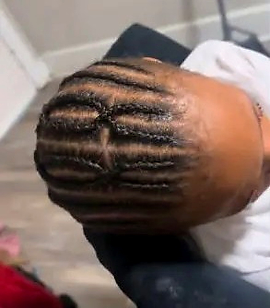 Precision cornrow pattern across the scalp